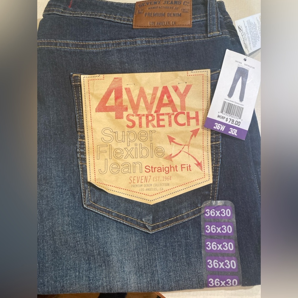 Seven7 Men’s 36 x 30 jeans new with tags
